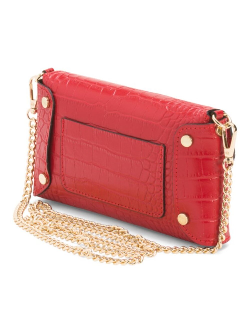 PERSAMAN NEW YORK Made In Italy Leather Crocodile Embossed Clutch - Picture 4 of 5